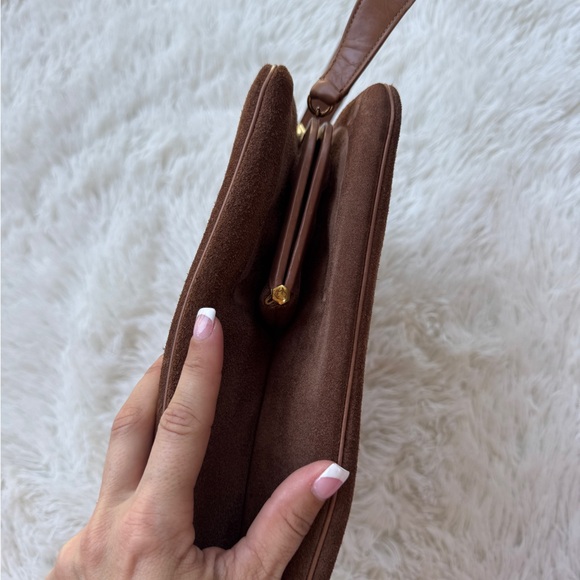 Vintage 1950s “Bag by Josef” Brown Suede Top Handle Purse - Picture 8 of 9